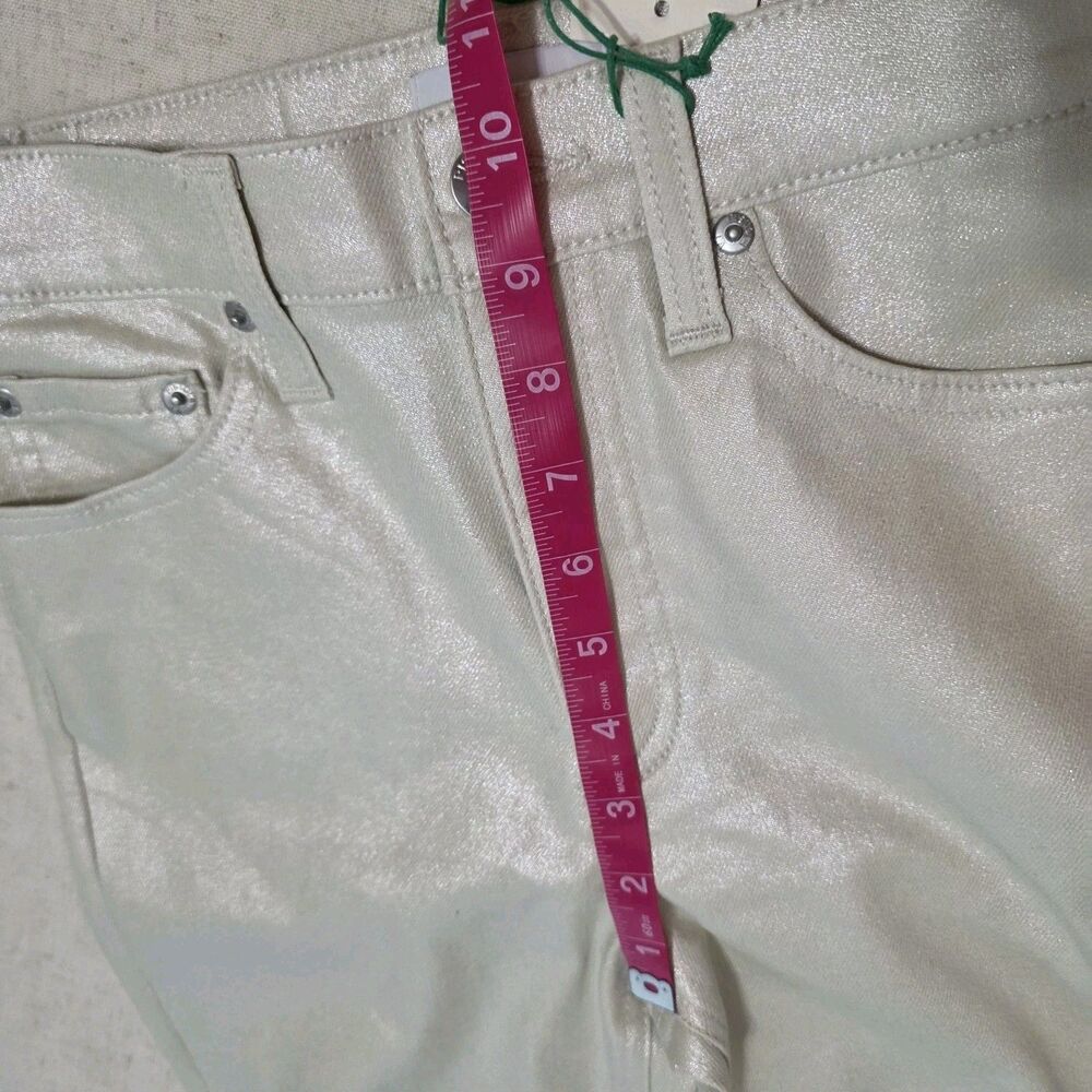 Pistola NWT Lennon High Rise Crop Boot Jeans Size 25 Ivory Luster Coated - Picture 5 of 8